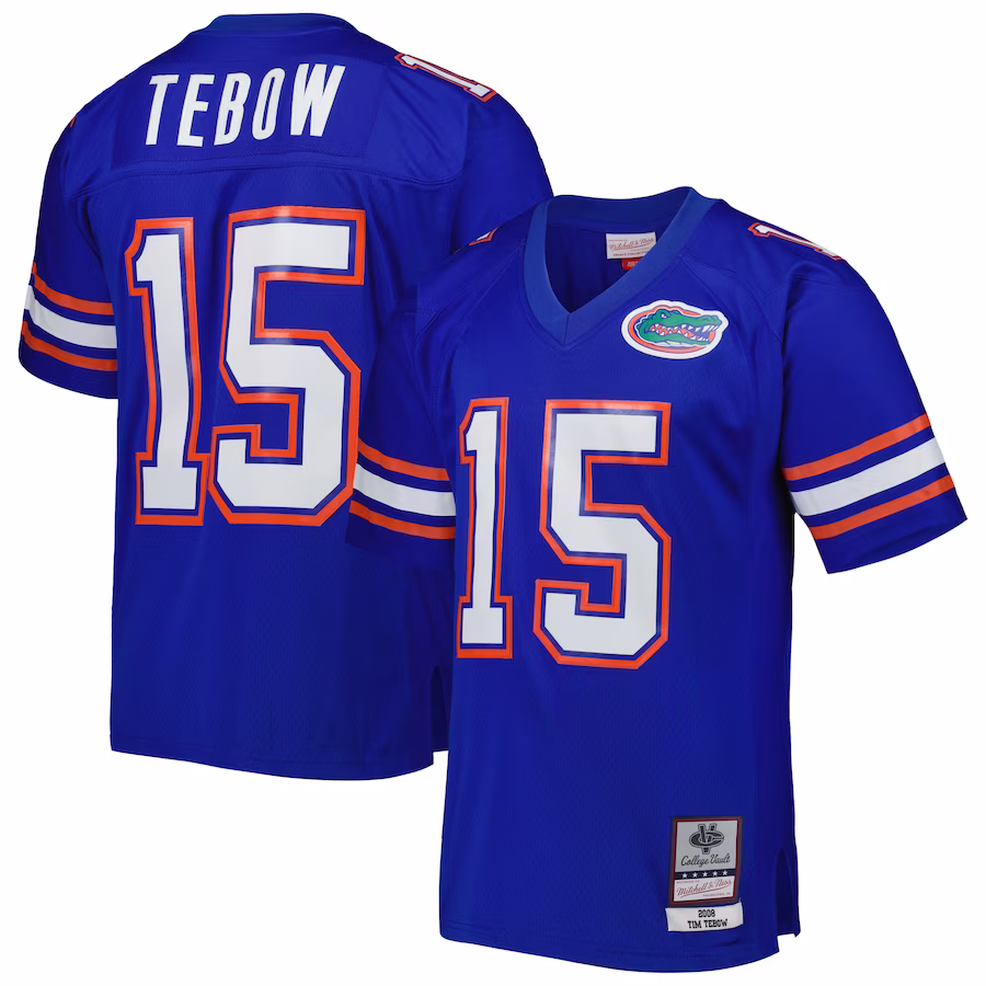 Tim Tebow Florida Gators Mitchell & Ness Big & Tall Legacy Jersey - Royal - Puhuasuan