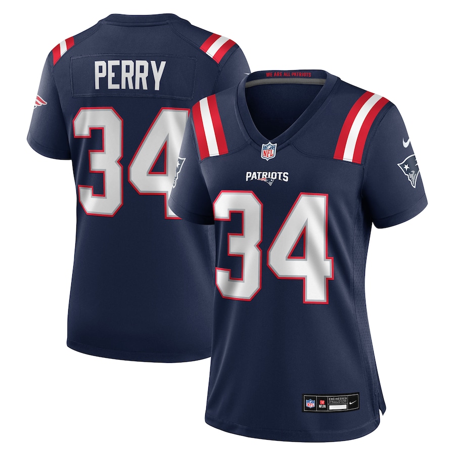 Women's New England Patriots Mark Perry Nike Navy Team Game Jersey - Puhuasuan