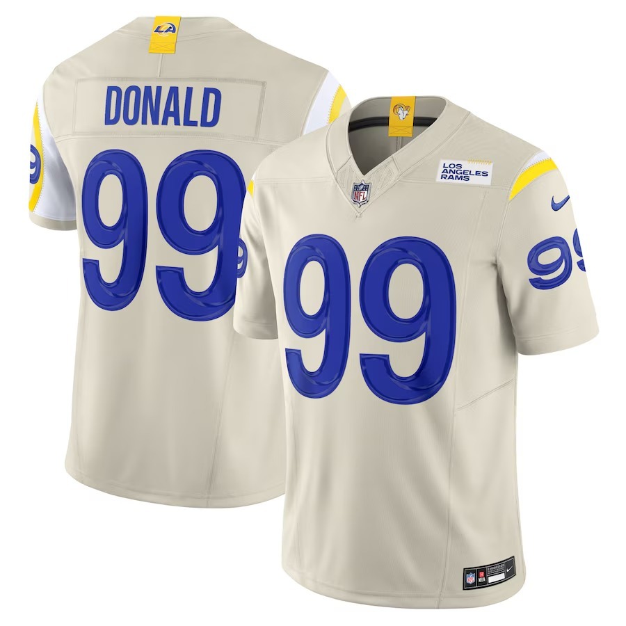 Men's Los Angeles Rams Aaron Donald Nike Bone Alternate Vapor F.U.S.E. Limited Jersey - Puhuasuan