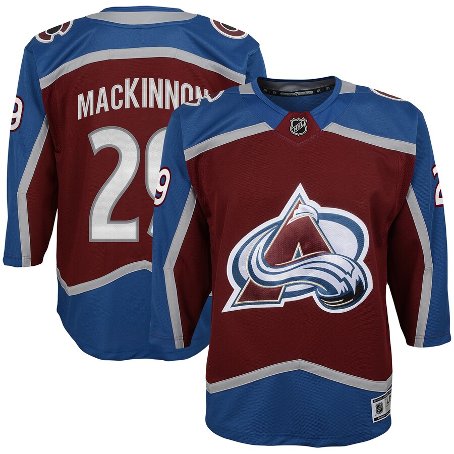 Youth Colorado Avalanche Nathan MacKinnon Burgundy Premier Player Jersey - Puhuasuan