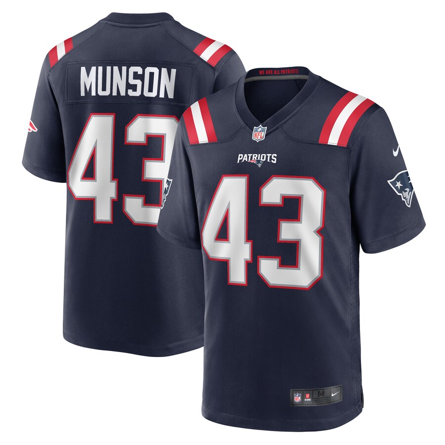 Men's New England Patriots Calvin Munson Nike Navy Home Game Player Jersey - Puhuasuan