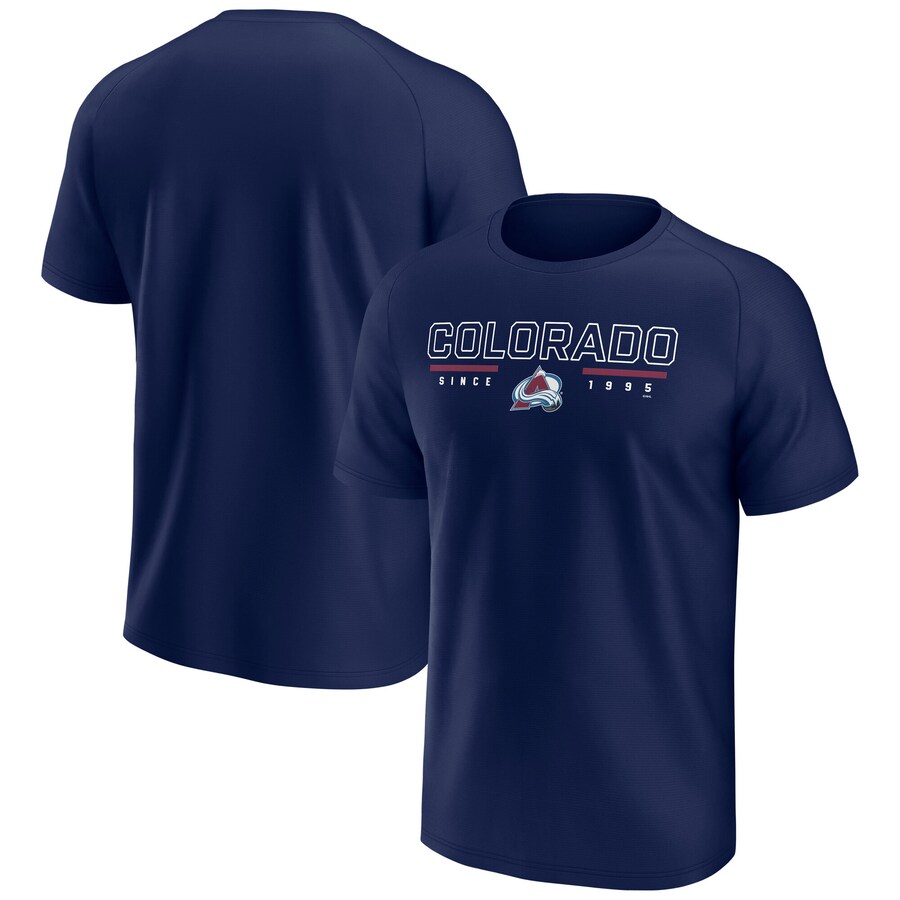 Men's Colorado Avalanche Fanatics Navy Established Raglan T-Shirt - Puhuasuan