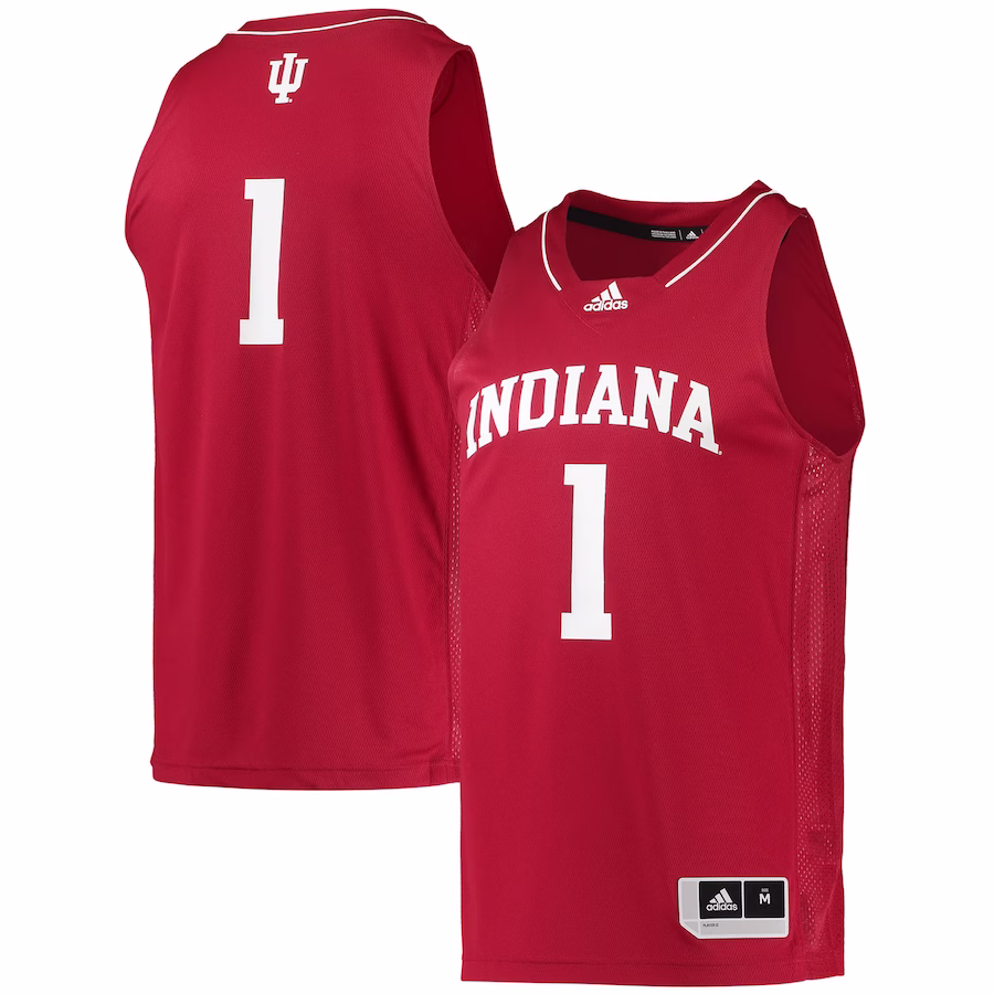 #1 Indiana Hoosiers adidas Team Swingman Basketball Jersey - Crimson - Puhuasuan