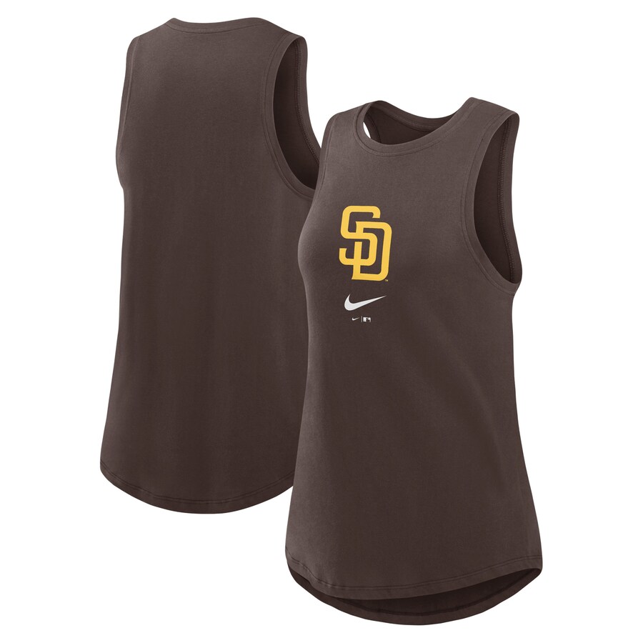 Women's San Diego Padres Nike Brown Legacy Icon High Neck Performance Tank Top - Puhuasuan