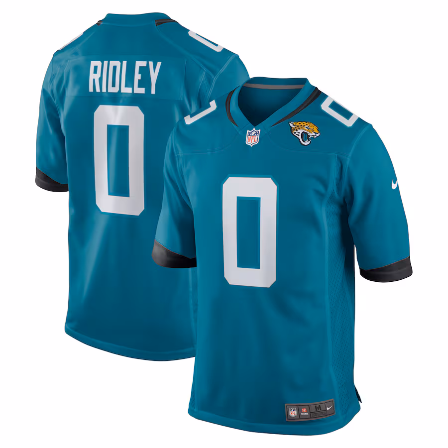 Men's Jacksonville Jaguars Calvin Ridley Nike Teal Game Player Jersey - Puhuasuan