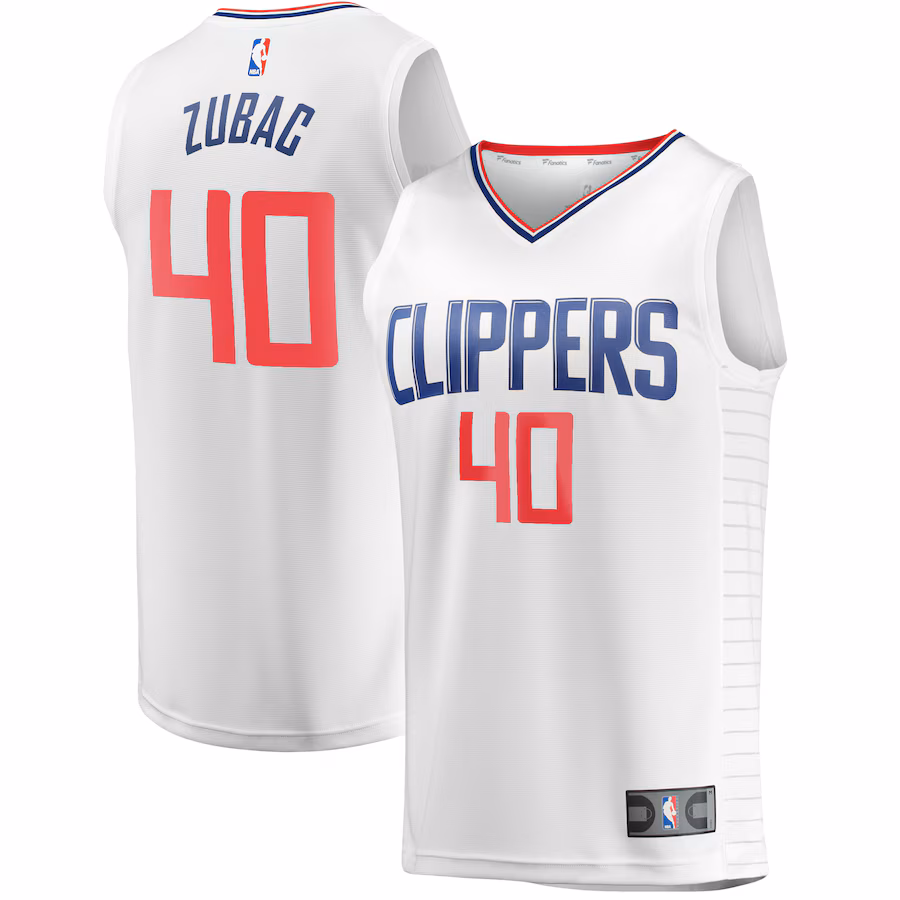 Men's LA Clippers Ivica Zubac Fanatics White Fast Break Player Jersey - Association Edition - Puhuasuan