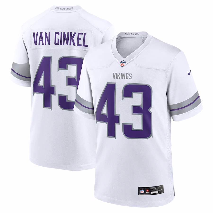 Men's Minnesota Vikings Andrew Van Ginkel Nike White Alternate Game Jersey - Puhuasuan
