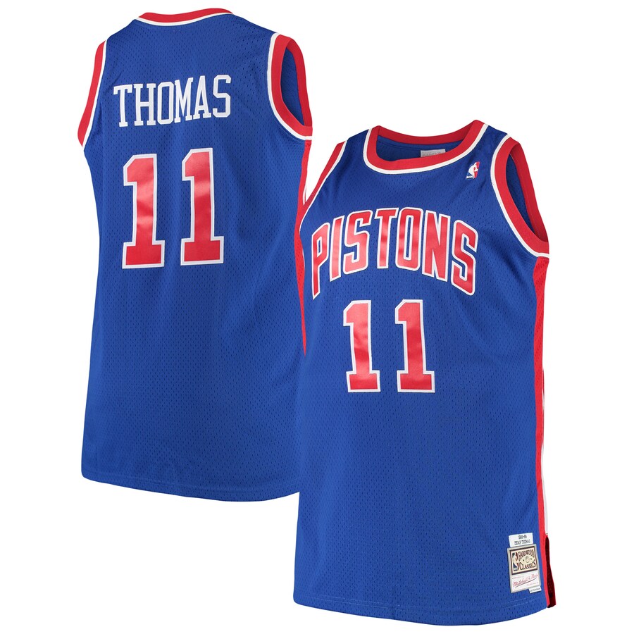 Men's Detroit Pistons Isaiah Thomas Mitchell & Ness Royal 1988/89 Big & Tall Hardwood Classics Swingman Jersey - Puhuasuan
