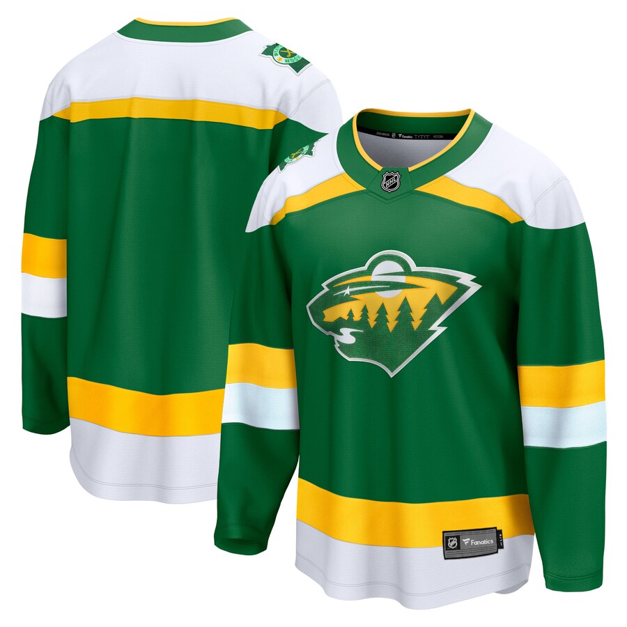 Men's Minnesota Wild Fanatics Branded Green 2023/24 Alternate Premier Breakaway Jersey - Puhuasuan