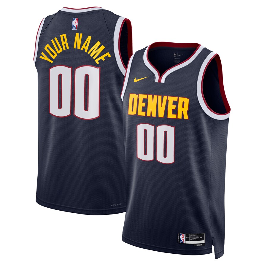 Unisex Denver Nuggets Nike Navy Swingman Custom Jersey - Icon Edition - Puhuasuan