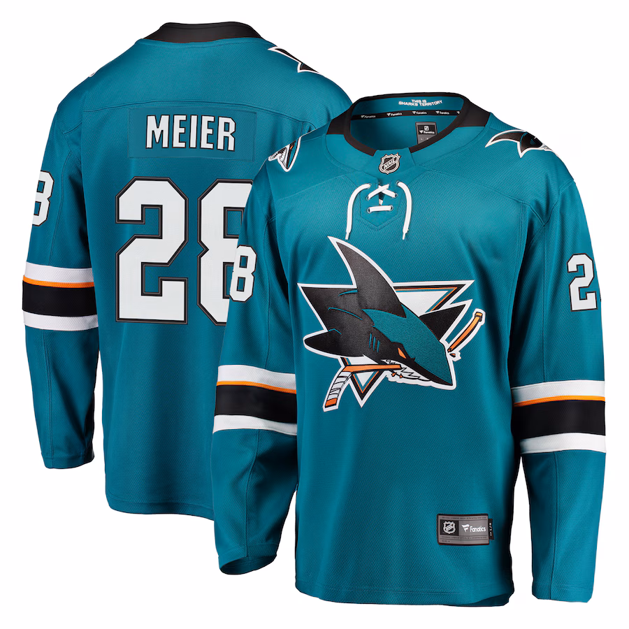 Men's San Jose Sharks Timo Meier Fanatics Teal Home Premier Breakaway Player Jersey - Puhuasuan