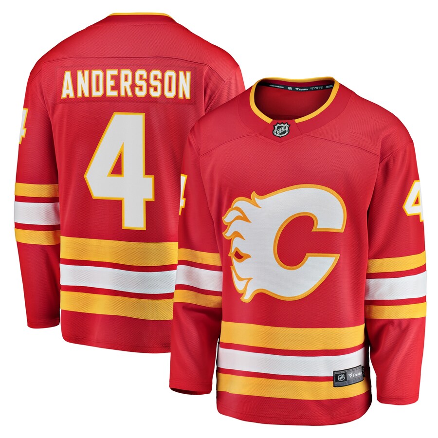 Men's Calgary Flames Rasmus Andersson Fanatics Branded Red Home Team Breakaway Player Jersey - Puhuasuan