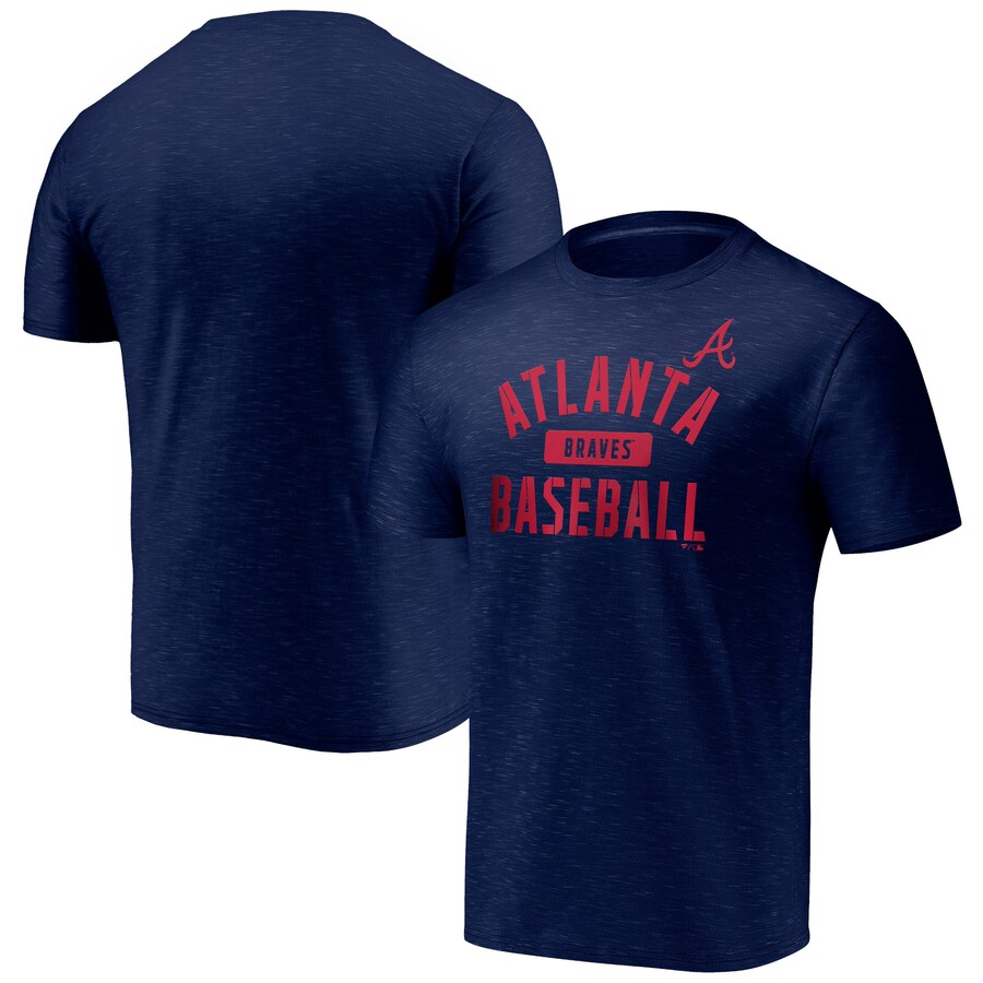 Men's Atlanta Braves Fanatics Navy Primary Pill Space Dye T-Shirt - Puhuasuan