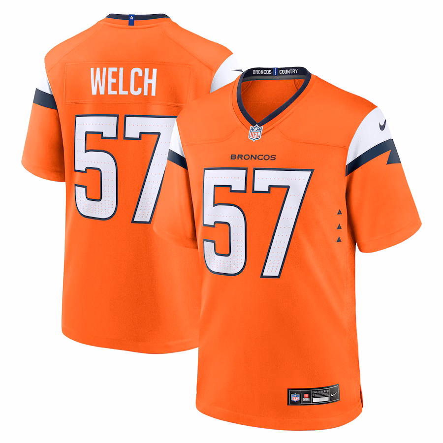 Men's Denver Broncos Kristian Welch Nike Orange Team Game Jersey - Puhuasuan