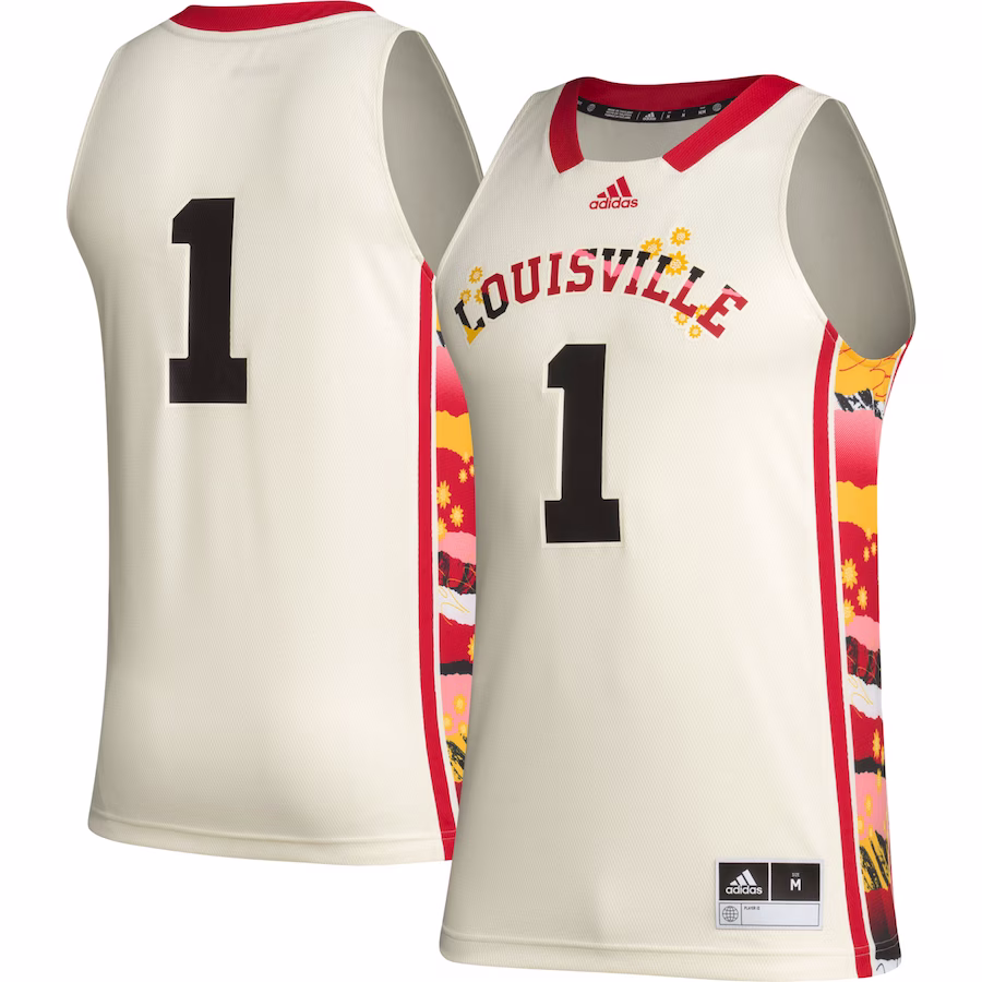 #1 Louisville Cardinals adidas Honoring Black Excellence Basketball Jersey - Khaki - Puhuasuan