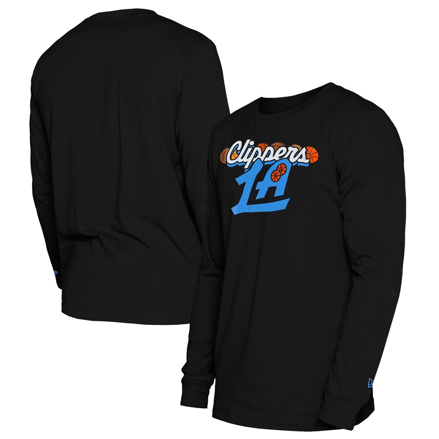Men's LA Clippers  New Era Black 2024/25 City Edition Long Sleeve T-Shirt - Puhuasuan