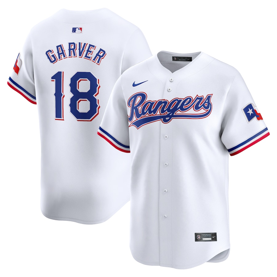 Men's Texas Rangers Mitch Garver Nike White Home Limited Player Jersey - Puhuasuan