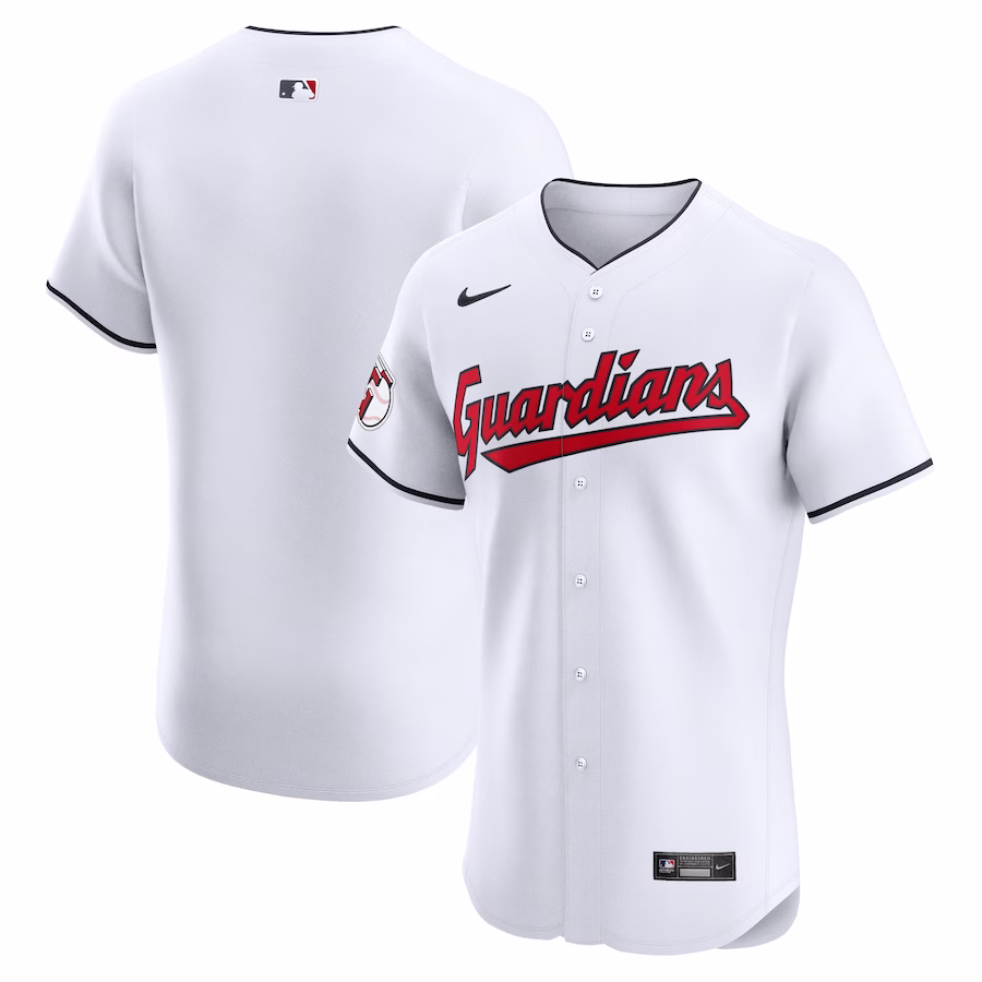Men's Cleveland Guardians Nike White Home Elite Jersey - Puhuasuan
