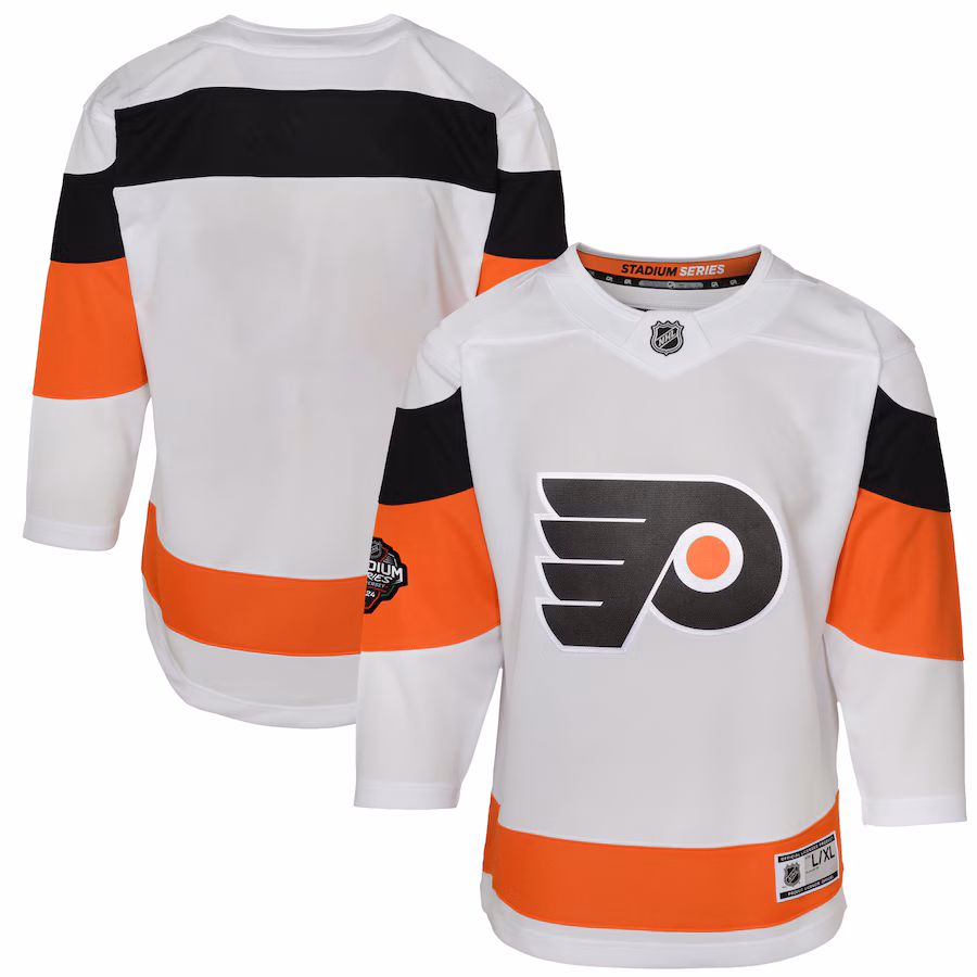 Youth Philadelphia Flyers White 2024 NHL Stadium Series Premier Jersey - Puhuasuan