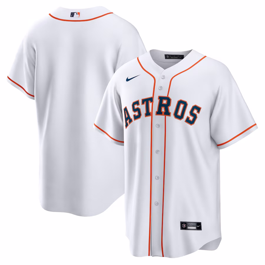 Men's Houston Astros Nike White Home Replica Team Jersey - Puhuasuan