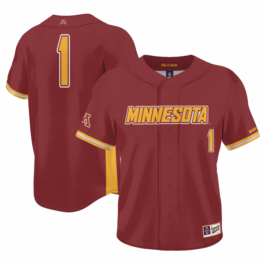 #1 Minnesota Golden Gophers GameDay Greats Youth Lightweight Baseball Jersey - Maroon - Puhuasuan