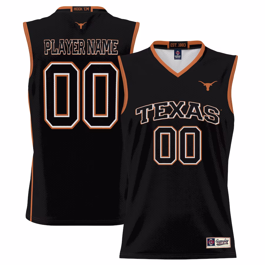 Texas Longhorns GameDay Greats Men's NIL Pick-A-Player Lightweight Basketball Jersey - Black - Puhuasuan