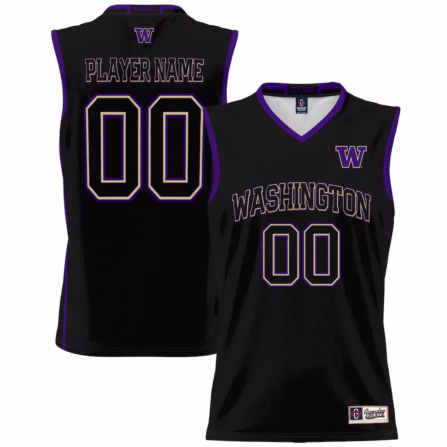Washington Huskies GameDay Greats Men's NIL Pick-A-Player Lightweight Basketball Jersey - Black - Puhuasuan