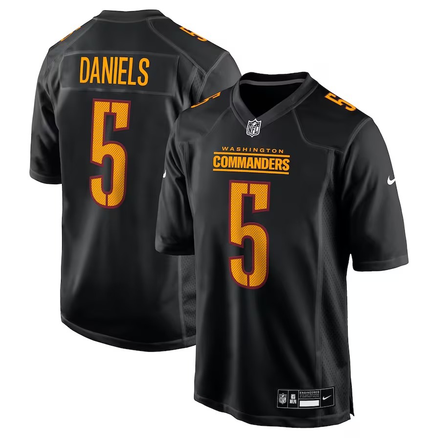 Men's Washington Commanders Jayden Daniels Nike Carbon Black Fashion Jersey - Puhuasuan