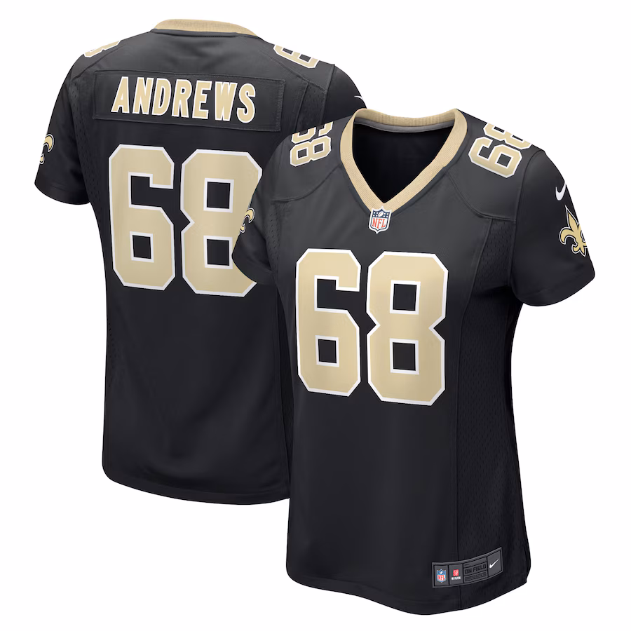 Women's New Orleans Saints Josh Andrews Nike Black Game Player Jersey - Puhuasuan