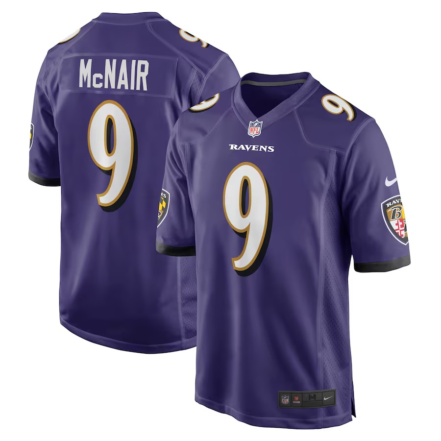 Men's Baltimore Ravens Steve McNair Nike Purple Game Retired Player Jersey - Puhuasuan