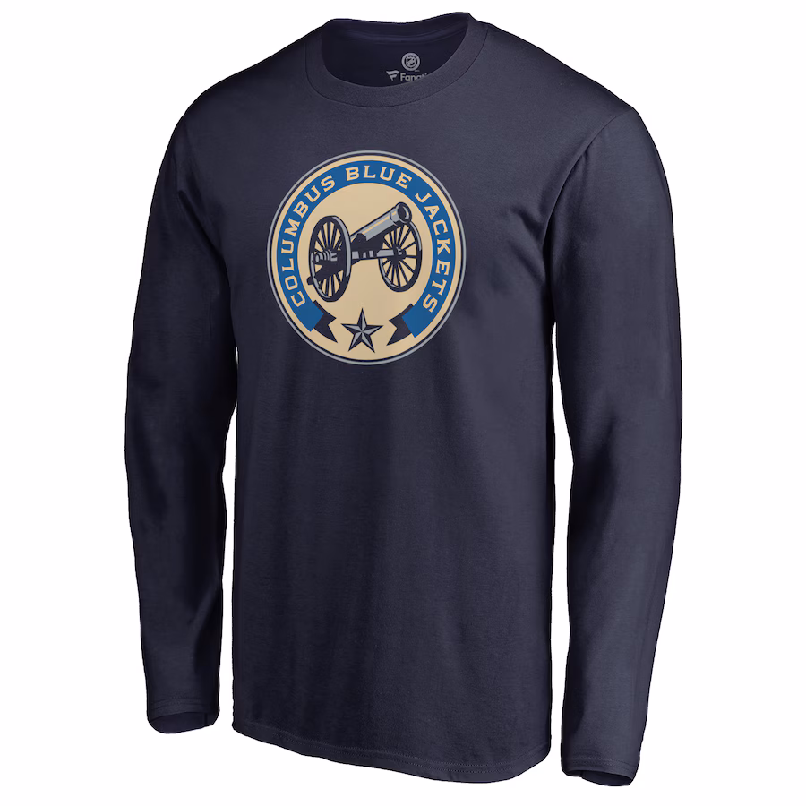 Men's Columbus Blue Jackets Navy Team Alternate Long Sleeve T-Shirt - Puhuasuan