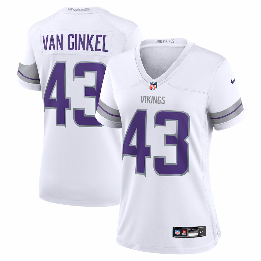Women's Minnesota Vikings Andrew Van Ginkel Nike White Alternate Game Jersey - Puhuasuan