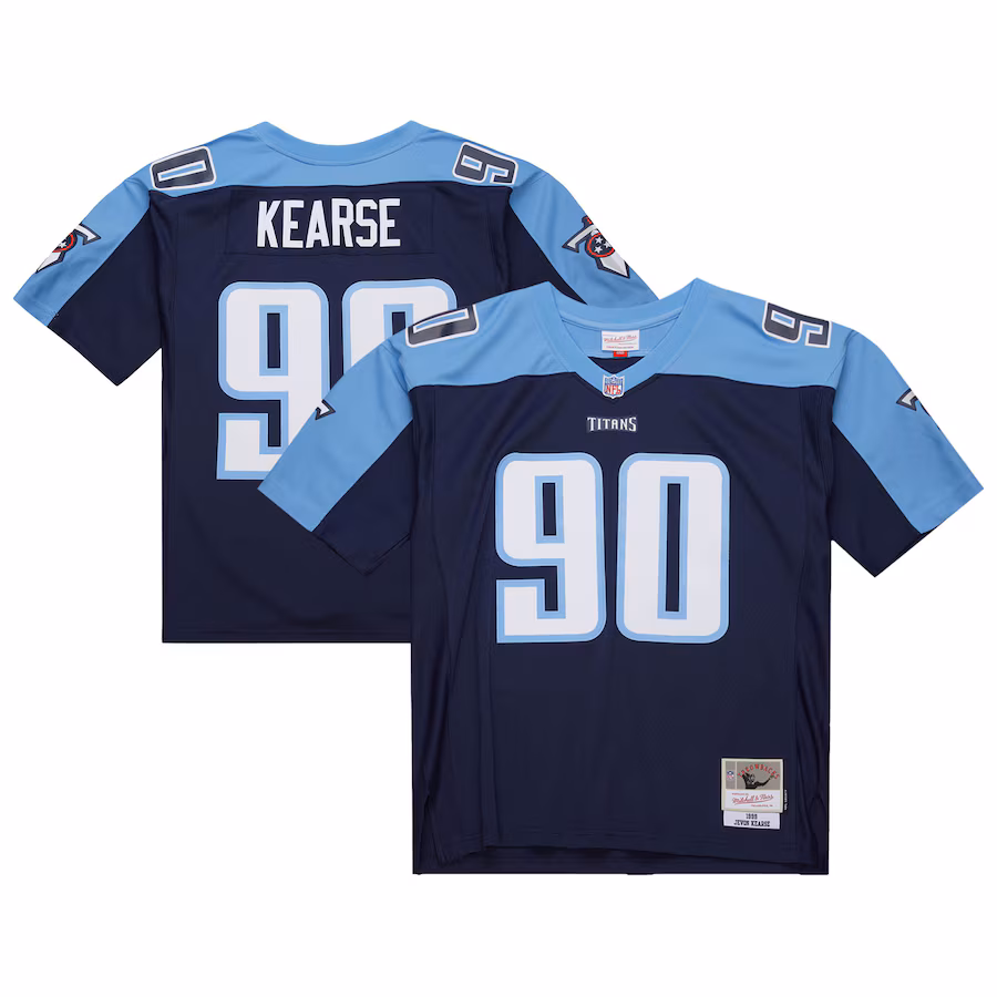 Men's Tennessee Titans Jevon Kearse Mitchell & Ness Navy 1999 Legacy Replica Jersey - Puhuasuan