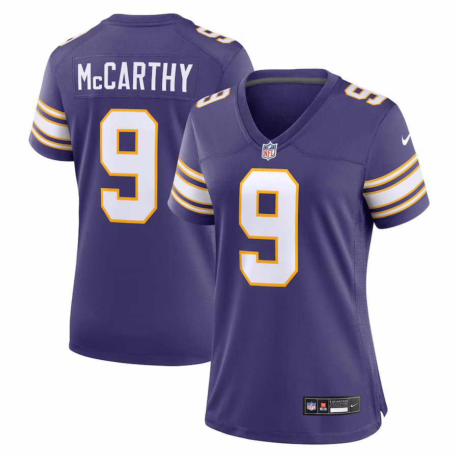 Women's Minnesota Vikings J.J. McCarthy Nike Purple 2nd Alternate  Player Game Jersey - Puhuasuan
