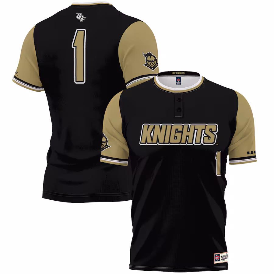 #1 UCF Knights GameDay Greats Youth Lightweight Softball Jersey - Black - Puhuasuan