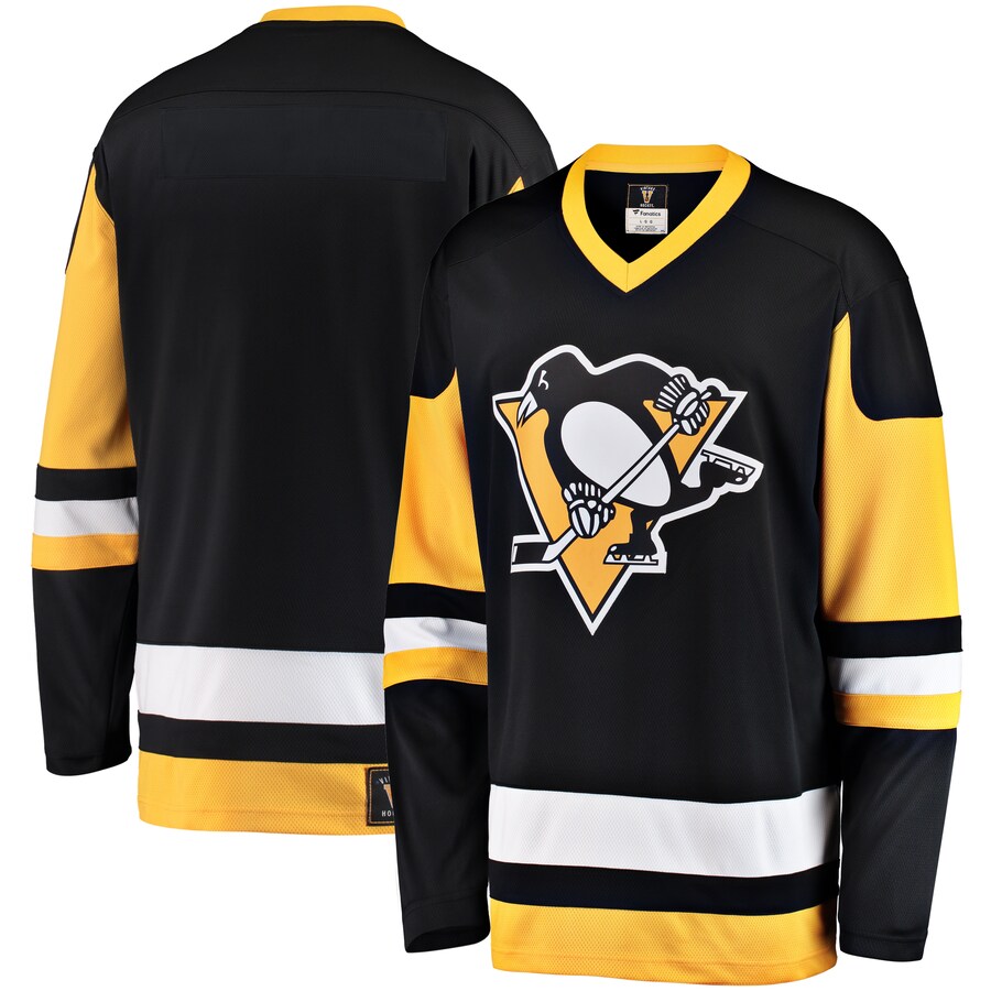 Men's Pittsburgh Penguins Fanatics Branded Black Premier Breakaway Heritage Blank Jersey - Puhuasuan