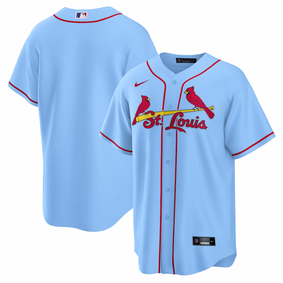 Men's St. Louis Cardinals Nike Light Blue Alternate Replica Team Jersey - Puhuasuan