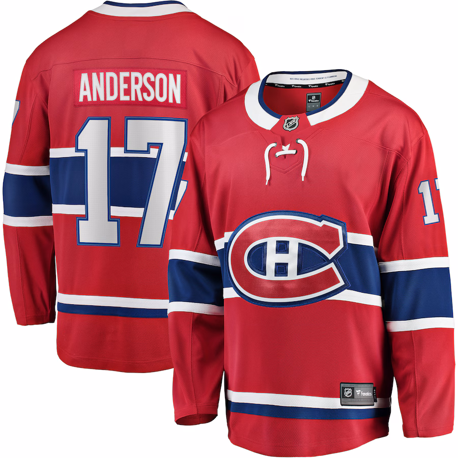 Men's Montreal Canadiens Josh Anderson Fanatics Red Breakaway Player Jersey - Puhuasuan