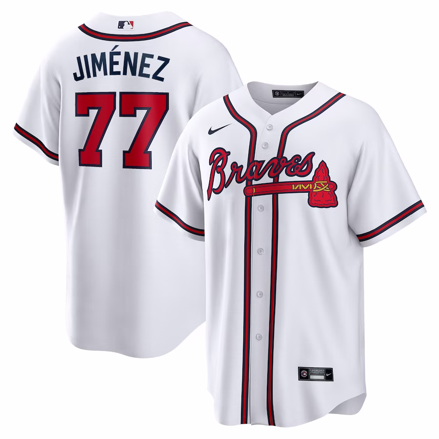 Men's Atlanta Braves Joe Jiménez Nike White Home  Replica Player Jersey - Puhuasuan