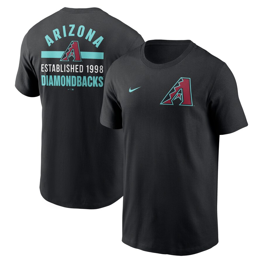 Men's Arizona Diamondbacks Nike Black 2-Hit T-Shirt - Puhuasuan