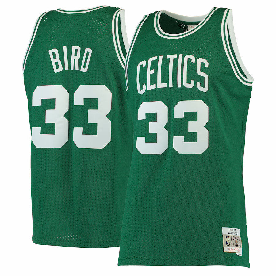 Men's Boston Celtics Larry Bird Mitchell & Ness Kelly Green Hardwood Classics Swingman Jersey - Puhuasuan