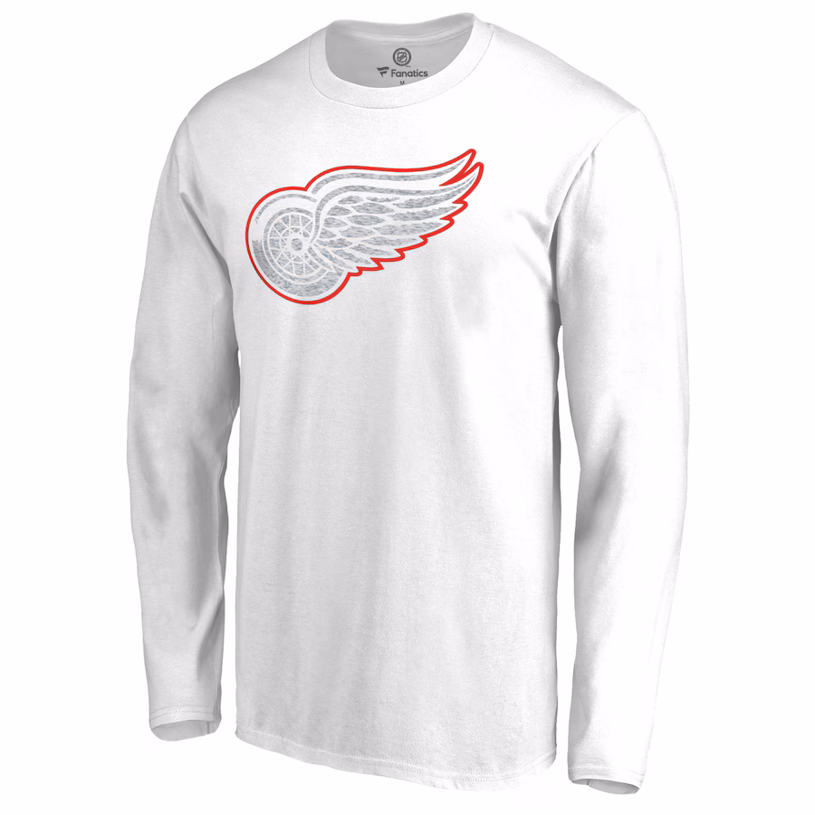 Men's Detroit Red Wings White White Out Long Sleeve T-Shirt - Puhuasuan