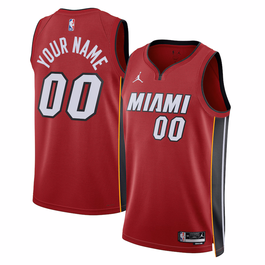 Unisex Miami Heat Jordan Brand Red 2022/23 Swingman Custom Jersey - Statement Edition - Puhuasuan