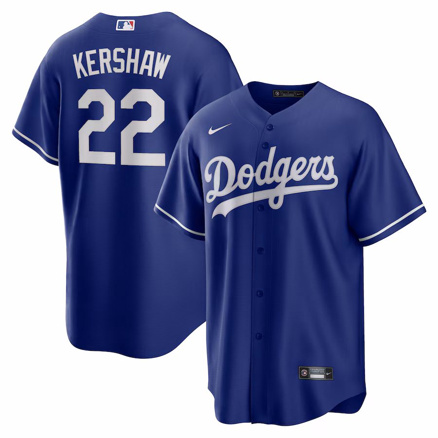 Men's Los Angeles Dodgers Clayton Kershaw Nike Royal Alternate Replica Player Name Jersey - Puhuasuan