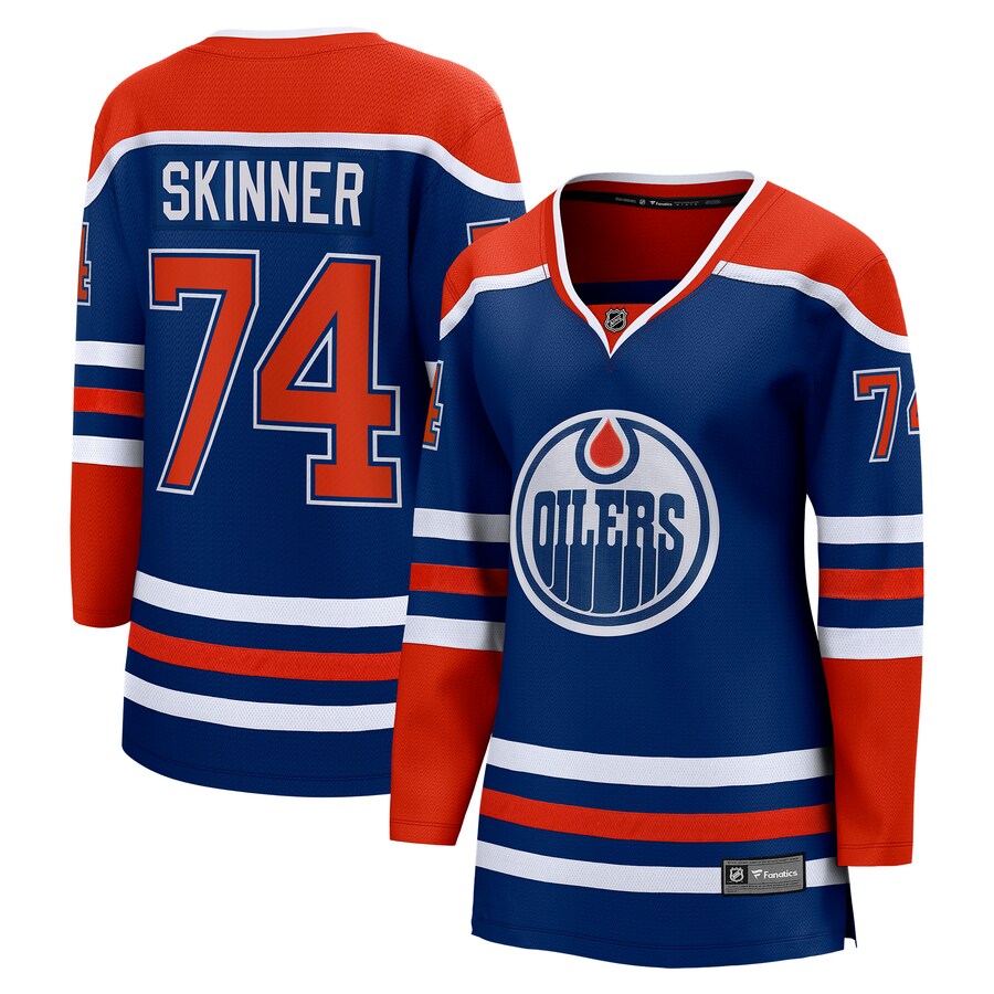 Women's Edmonton Oilers Stuart Skinner Fanatics Branded Royal Home Breakaway Player Jersey - Puhuasuan
