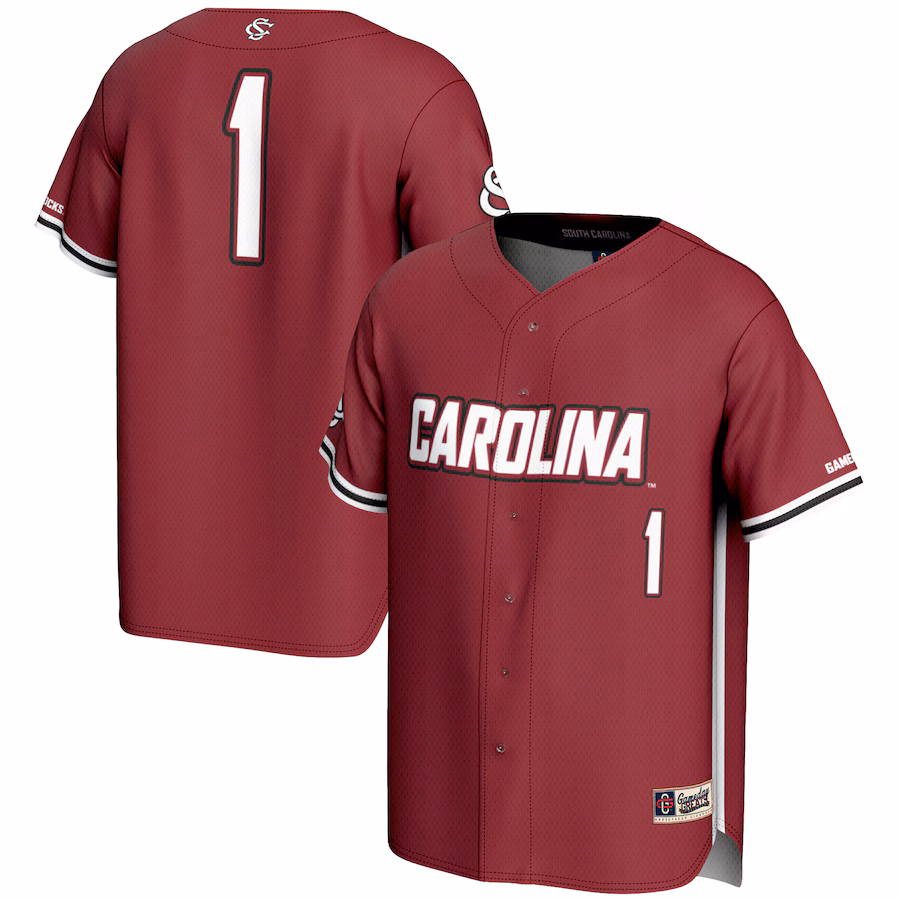 Men's GameDay Greats #1 Garnet South Carolina Gamecocks Lightweight Baseball Fashion Jersey - Puhuasuan
