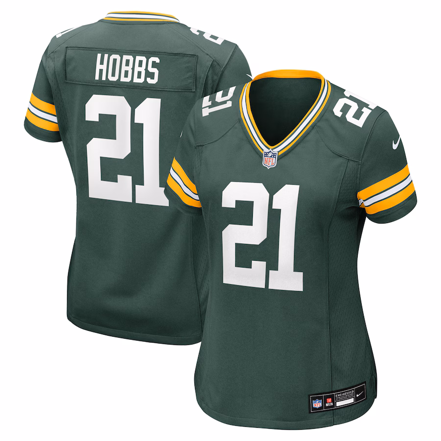 Women's Green Bay Packers Nate Hobbs Nike Green Team Game Jersey - Puhuasuan