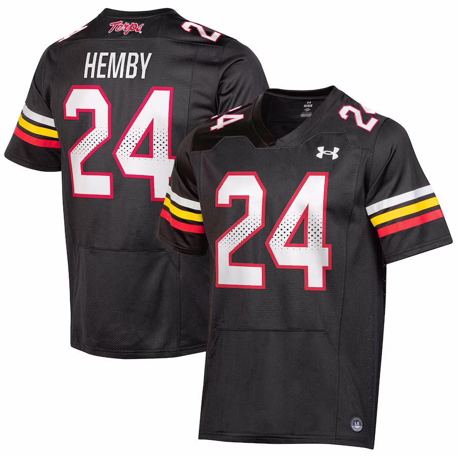 Roman Hemby Maryland Terrapins Under Armour  NIL Football Replica Player Jersey �?Black - Puhuasuan