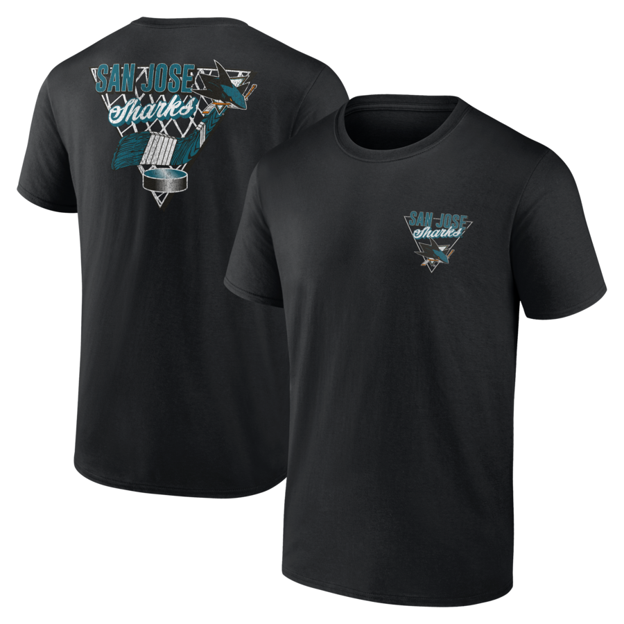 Men's San Jose Sharks Black Net Slap T-Shirt - Puhuasuan