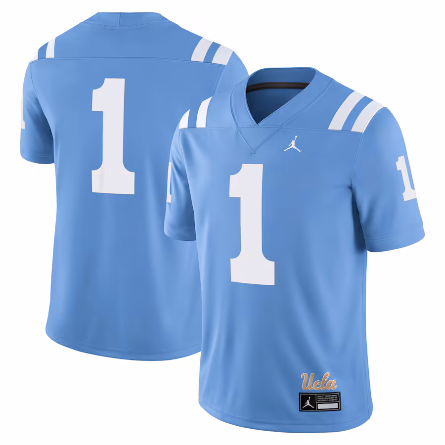 Men's Jordan Brand #1 Light Blue UCLA Bruins Alternate Game Jersey - Puhuasuan